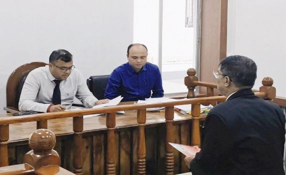 West Tripura DM Dr. Vishal Kumar hears revenue cases in Revenue Court.